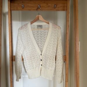 Jumper 1234 Open Knit Cardigan – Cream, Size S